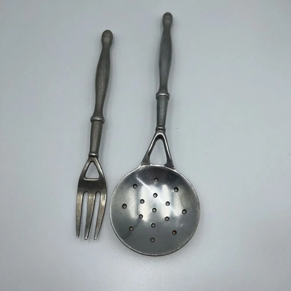 Vintage Wilton-Columbia Cast Aluminum Serving Utensil Set Slotted Spoon & Fork